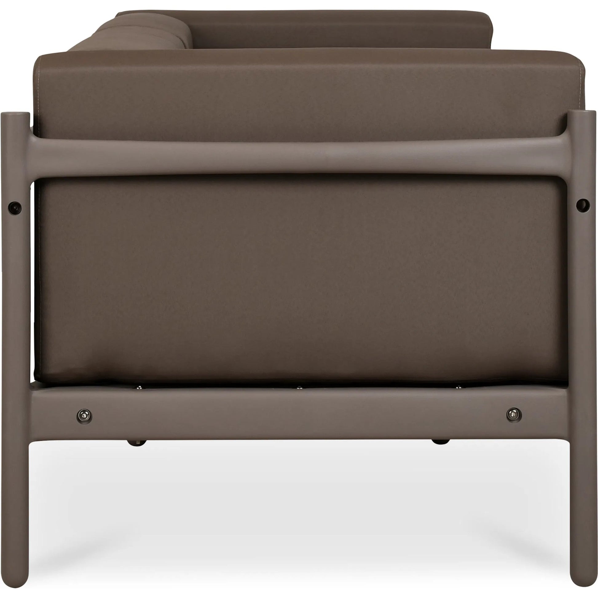 Suri Outdoor 2 Seat Sofa by Moe's Home Collection in taupe. Made from upholstery: 100% solution dyed polyester, polypropylene frame, foam in a modern style.
