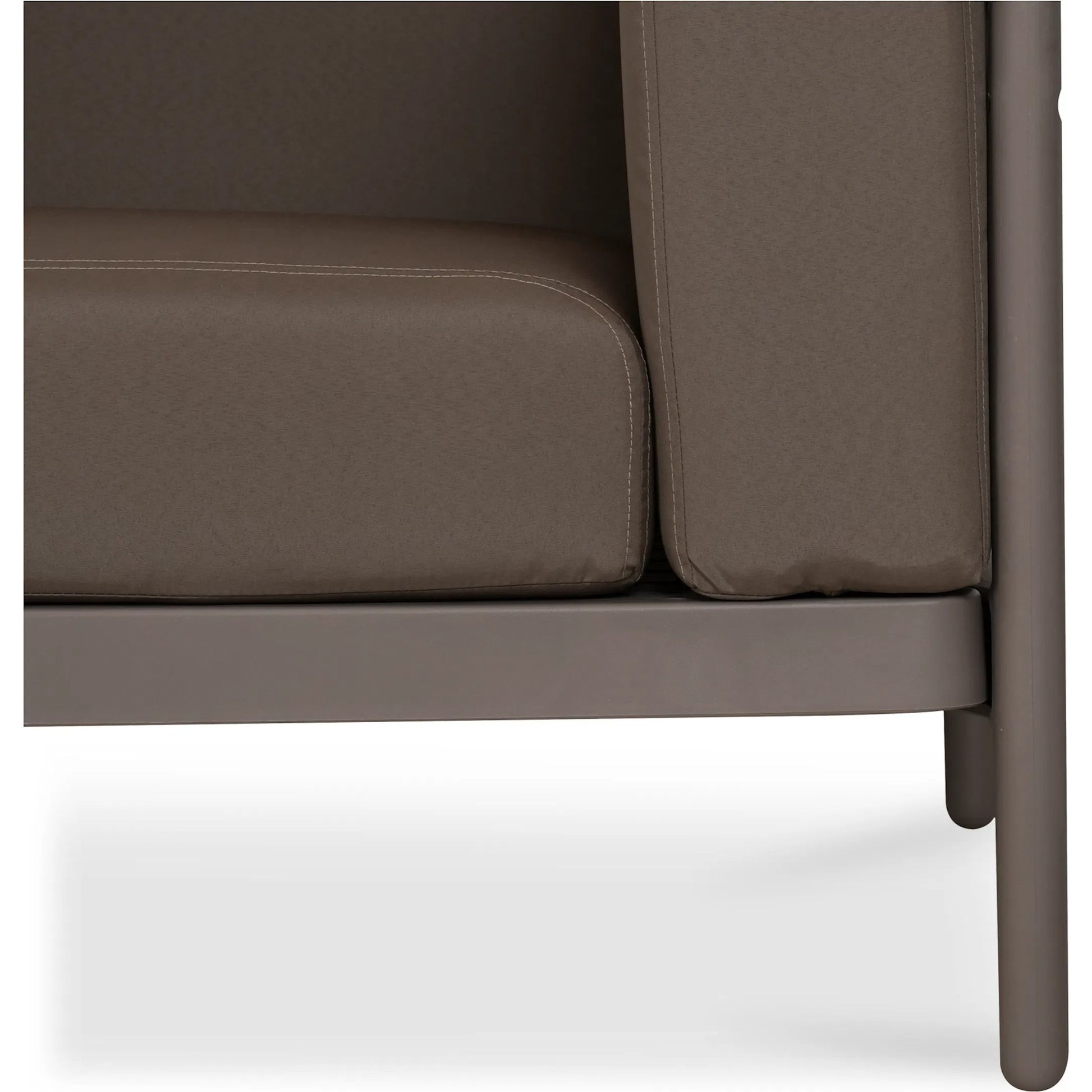 Suri Outdoor 2 Seat Sofa by Moe's Home Collection in taupe. Made from upholstery: 100% solution dyed polyester, polypropylene frame, foam in a modern style.