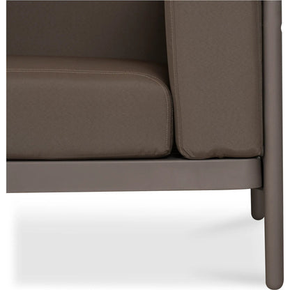 Suri Outdoor 2 Seat Sofa by Moe's Home Collection in taupe. Made from upholstery: 100% solution dyed polyester, polypropylene frame, foam in a modern style.