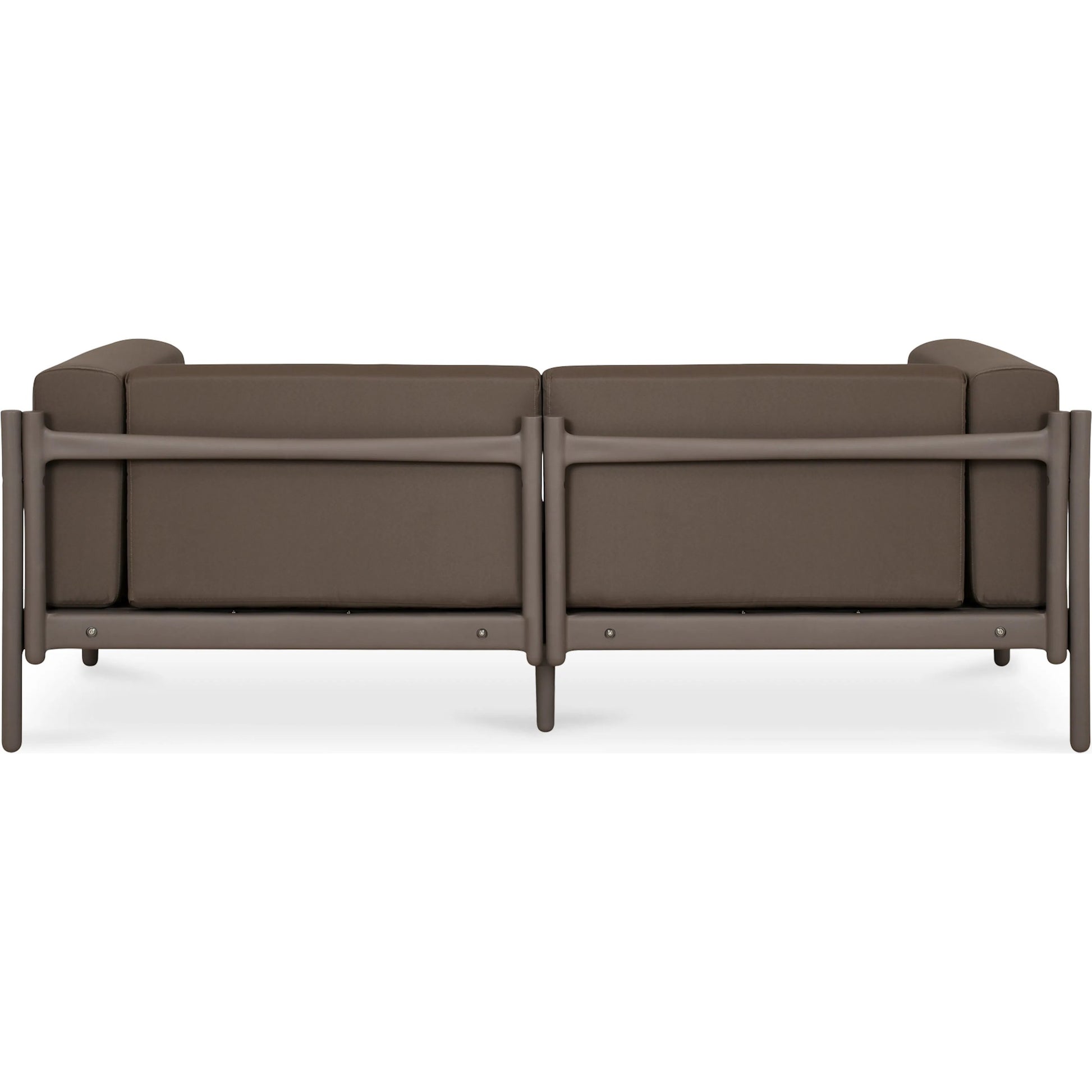 Suri Outdoor 2 Seat Sofa by Moe's Home Collection in taupe. Made from upholstery: 100% solution dyed polyester, polypropylene frame, foam in a modern style.