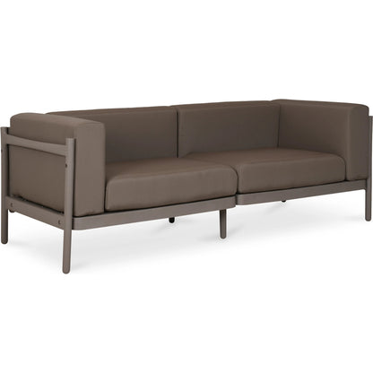 Suri Outdoor 2 Seat Sofa by Moe's Home Collection in taupe. Made from upholstery: 100% solution dyed polyester, polypropylene frame, foam in a modern style.
