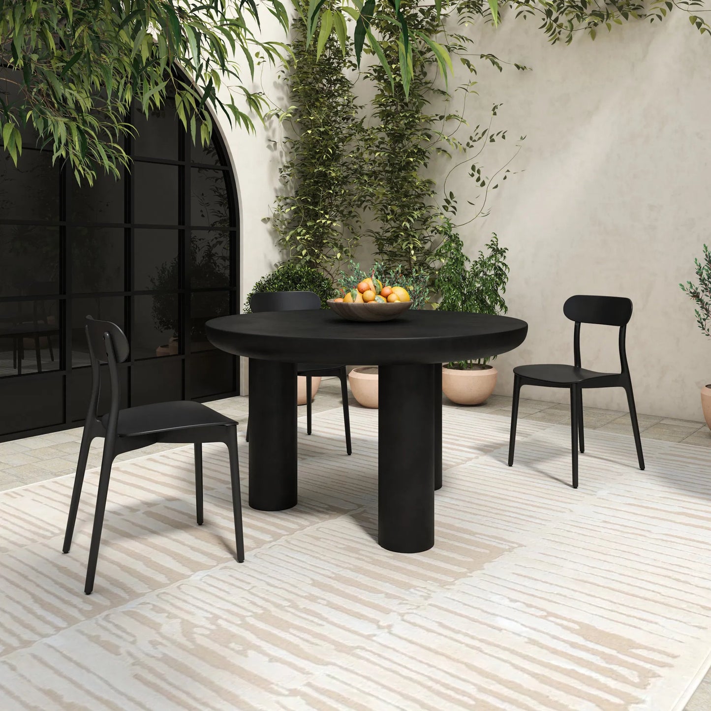 018 SI-2368127 | Lifestyle | Kent Outdoor Dining Chair (Set of 2) by Moe's Home Collection. Made from polypropylene in a unique style.
