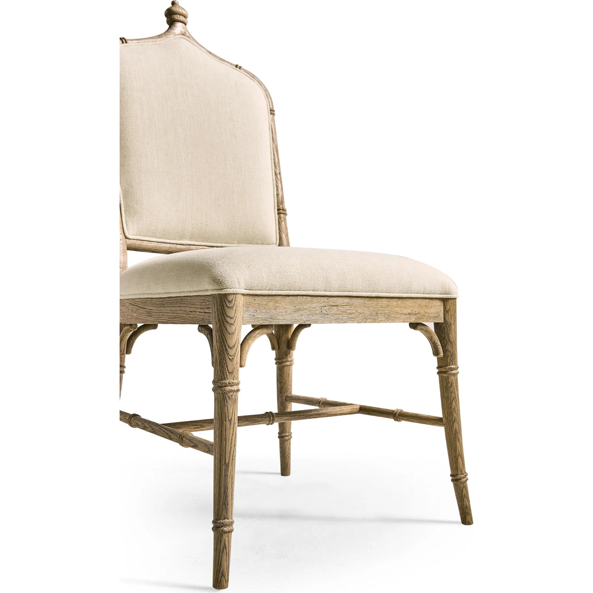 Baronial Dining Side Chair by Jonathan Charles in blue and blue faded oak. Made from oak, fabric in a traditional style.
