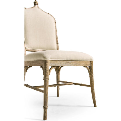 Baronial Dining Side Chair by Jonathan Charles in blue and blue faded oak. Made from oak, fabric in a traditional style.