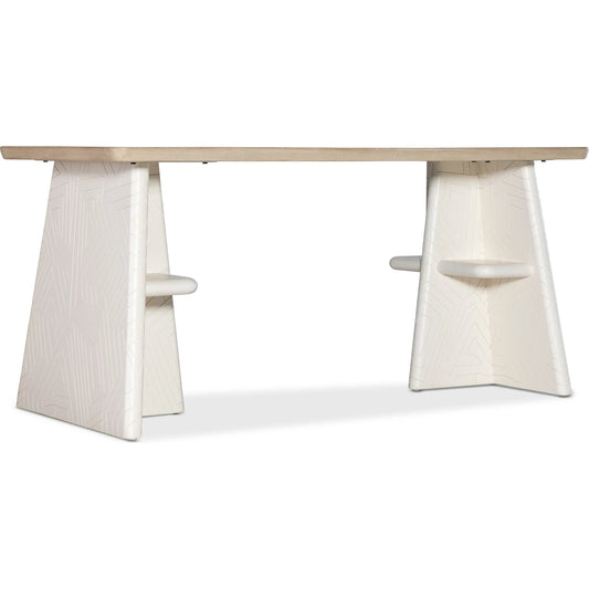 Commerce and Market Effie Writing Table by Hooker Furniture in creamy white. Made from elm veneers in a unique style.