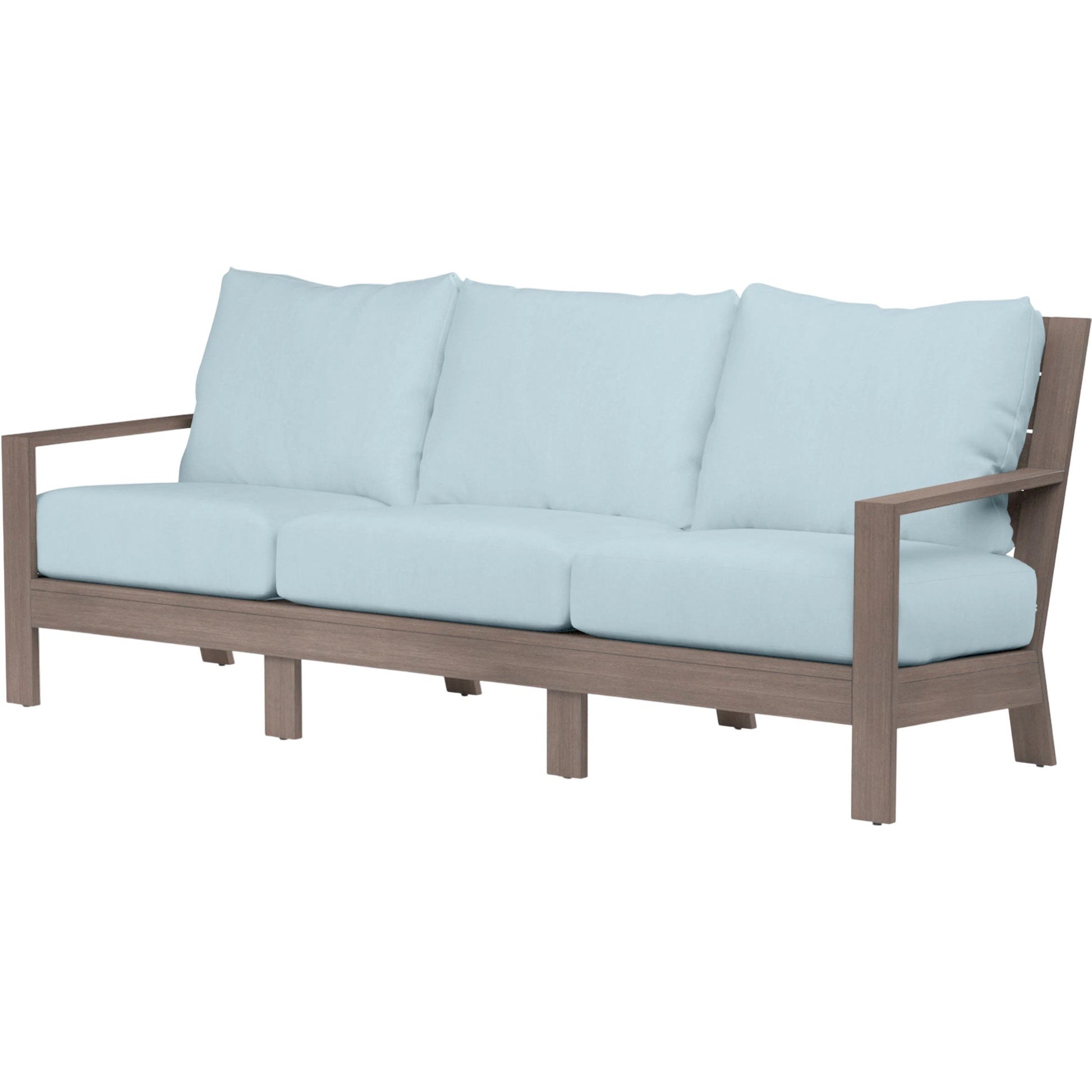 Laguna Outdoor Sofa by Sunset West in browns. Made from aluminum in a modern style.