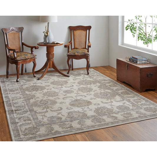 Celene Traditional Bordered Rug - 39KZF by Feizy in tan, ivory, brown. Made from viscose, polyester in a unique style.