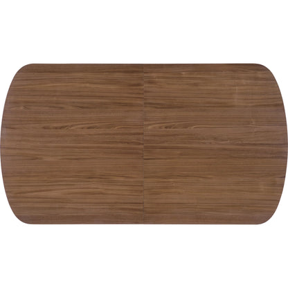 Eleana Rectangle Dining Table with Two 20-inch Leaves by Hooker Furniture in light caramel, sunlit bronze metal. Made from walnut veneers, metal in a modern style.