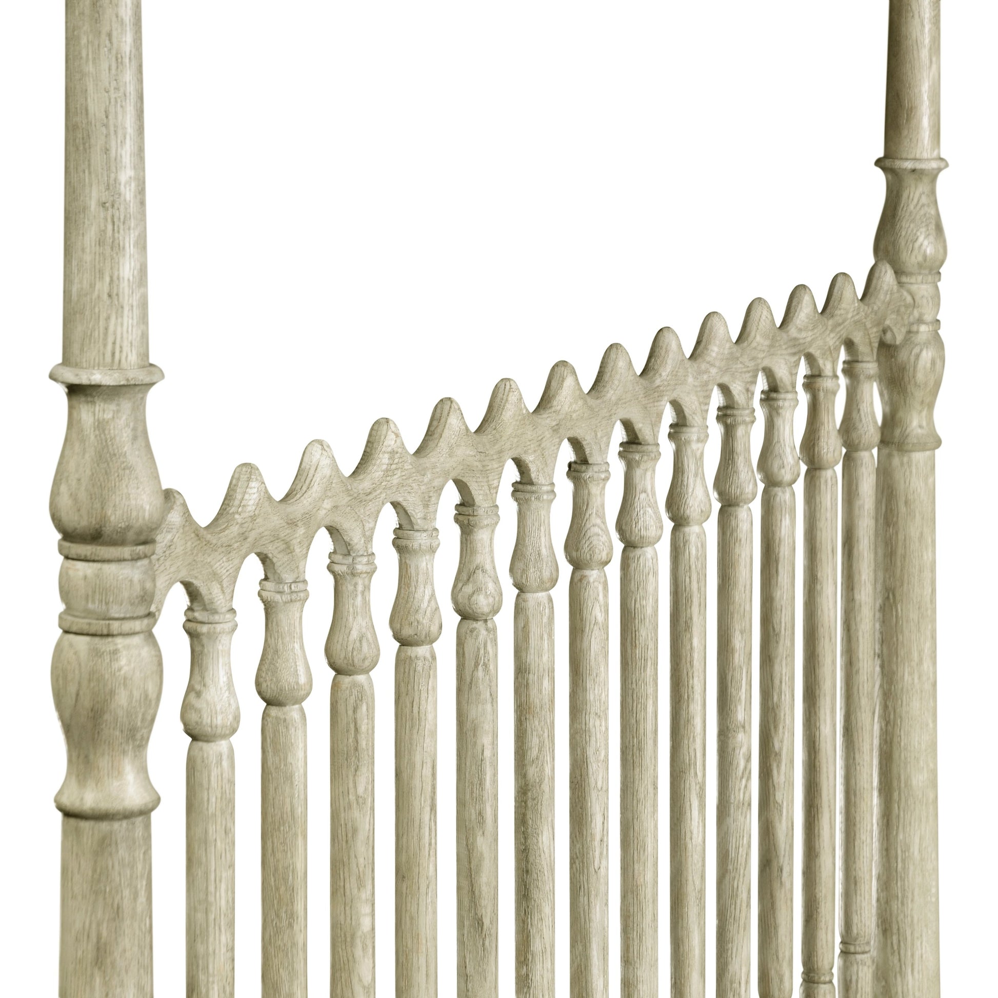 William Yeoward Morris King Bed by Jonathan Charles in grey and greyed oak. Made from oak in a cottage & farmhouse style.