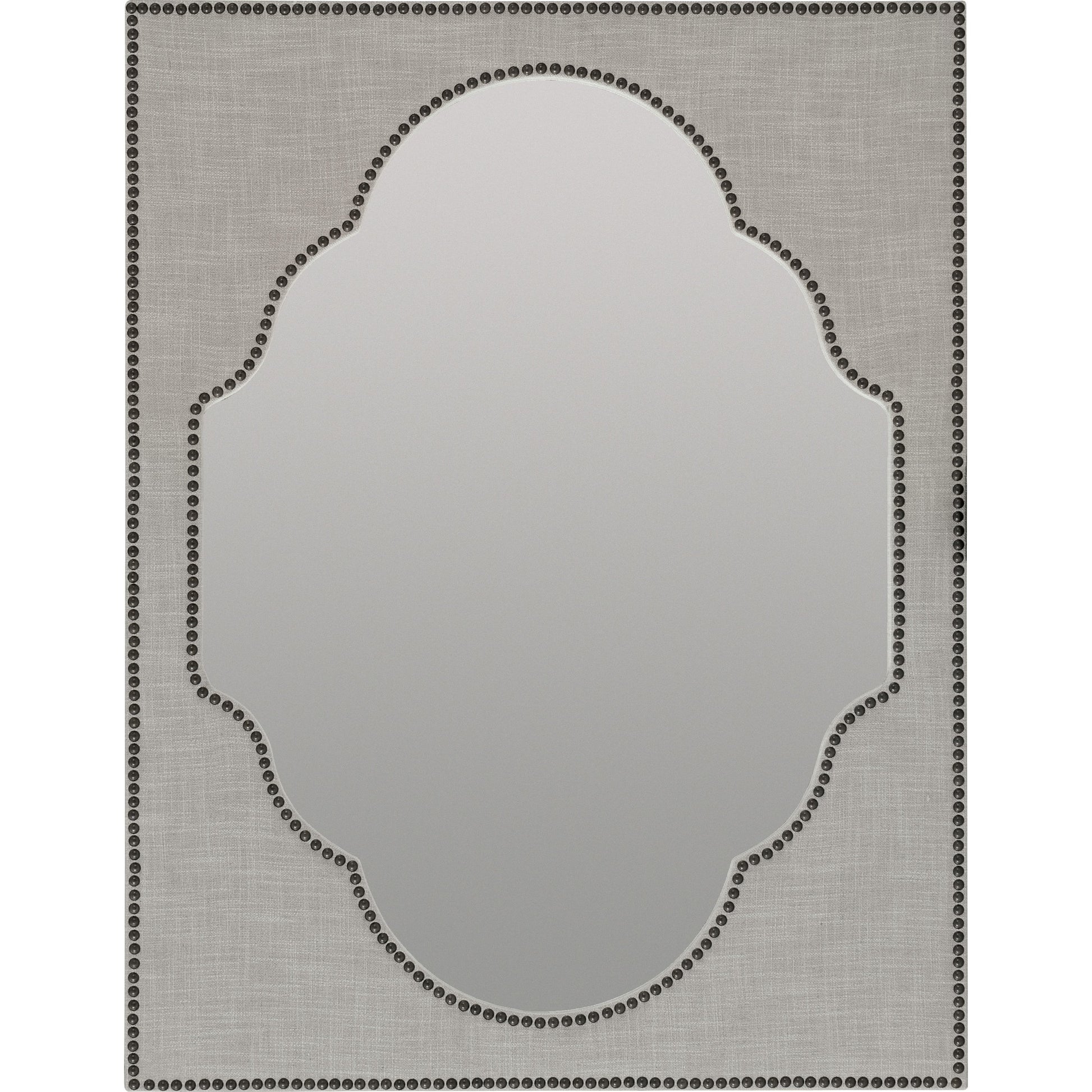 Nourmand Mirror by Hooker Furniture in grey and antwerp gray. Made from hardwoods with fabric, mirror in a cottage & farmhouse style.