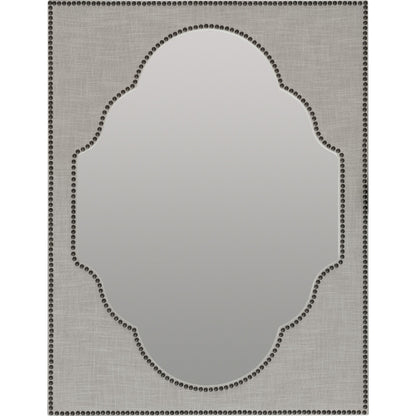 Nourmand Mirror by Hooker Furniture in grey and antwerp gray. Made from hardwoods with fabric, mirror in a cottage & farmhouse style.