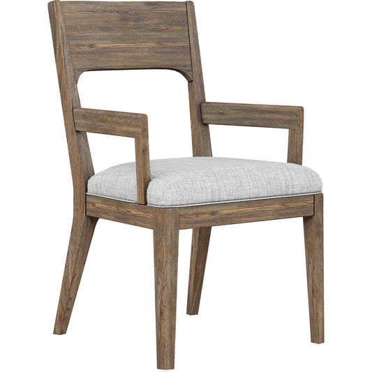 Stockyard Arm Chair by A.R.T. Furniture in smoked. Made from ash solids, knotty white oak veneers, foam, fabric in a modern style.