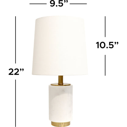 Leon Table Lamp by Pasargad Home in gold and white, gold. Made from marble in a transitional style.