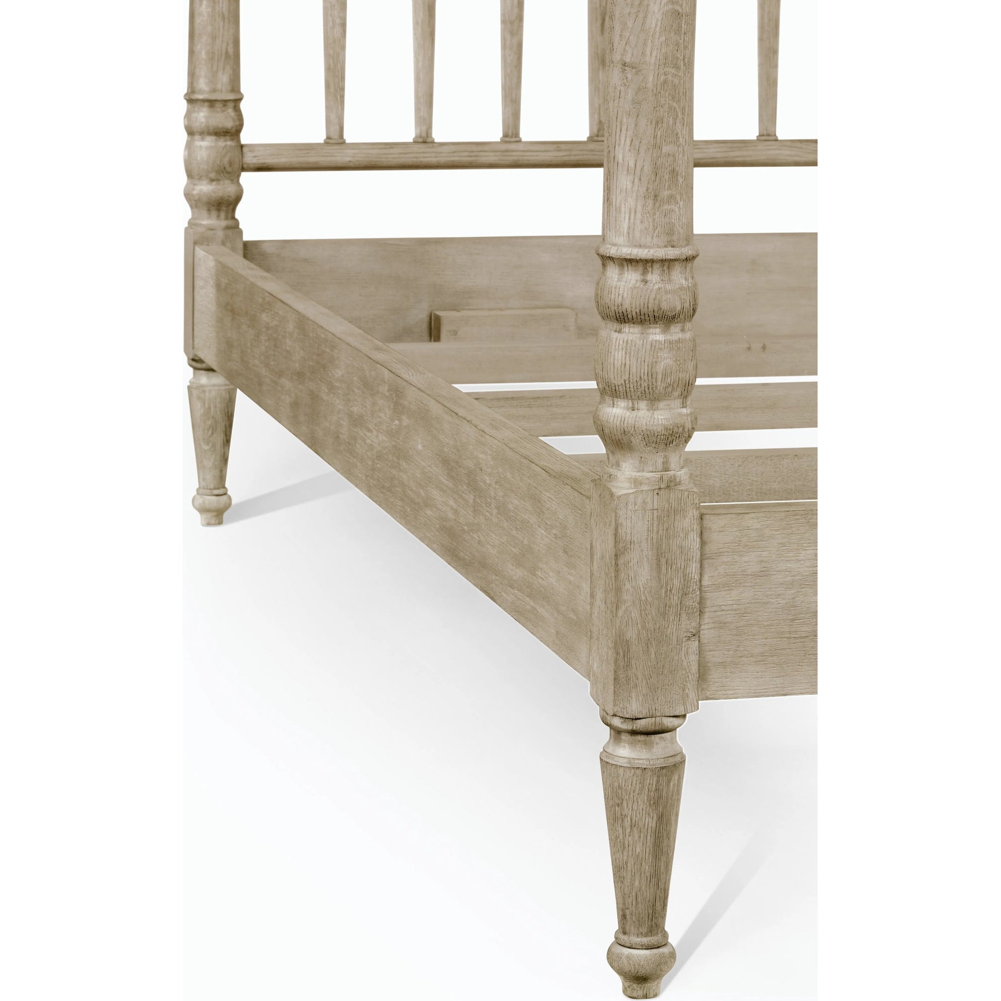 William Yeoward Morris King Bed by Jonathan Charles in grey and greyed oak. Made from oak in a cottage & farmhouse style.