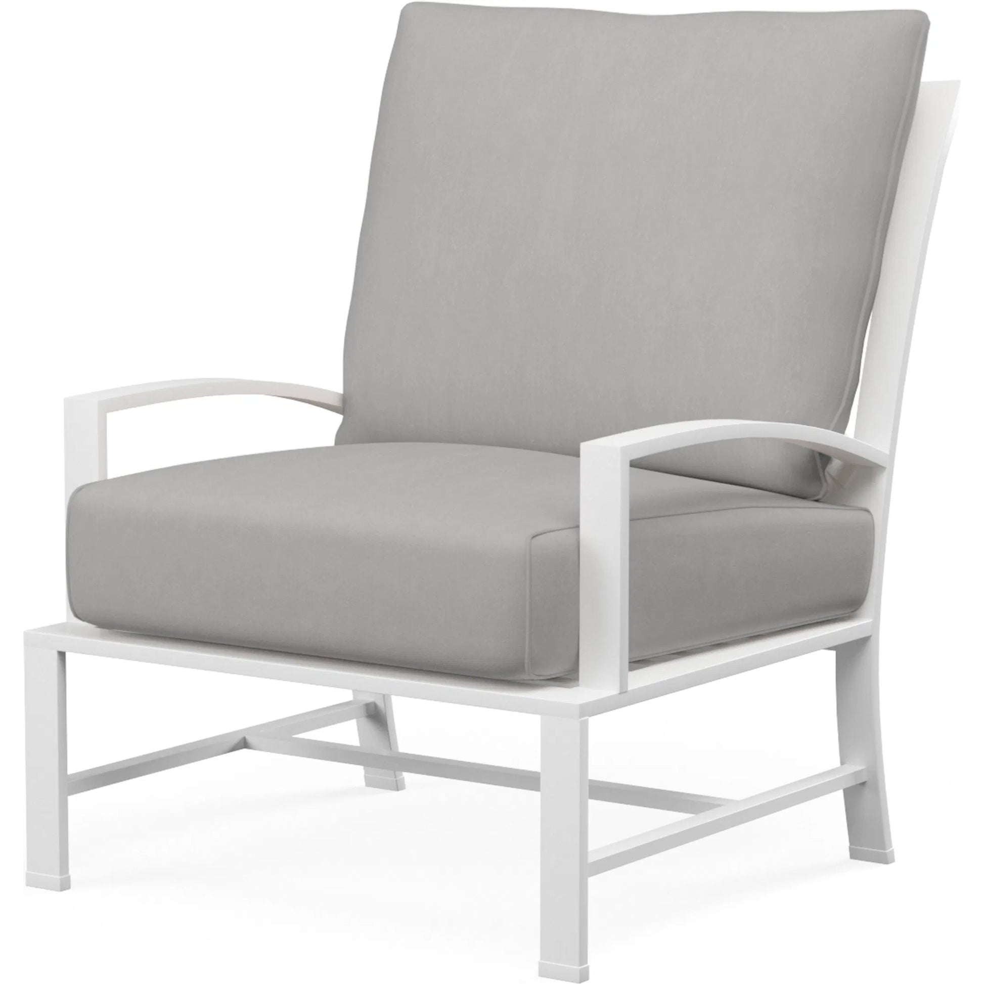 Bristol Outdoor Club Chair Canvas Flax in Canvas Flax w/ Self Welt by Sunset West. Made from aluminum in a modern style.
