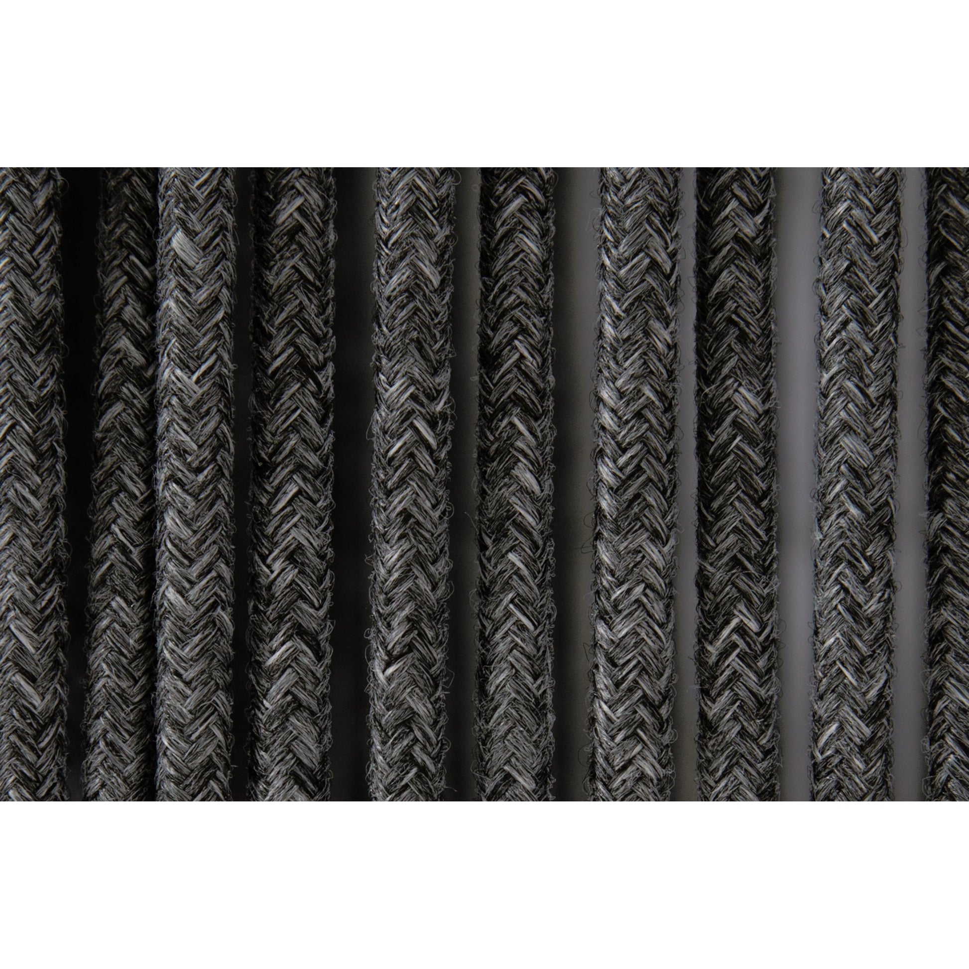 Milano Outdoor Ottoman by Sunset West in slate. Made from olefin rope in a coastal style.