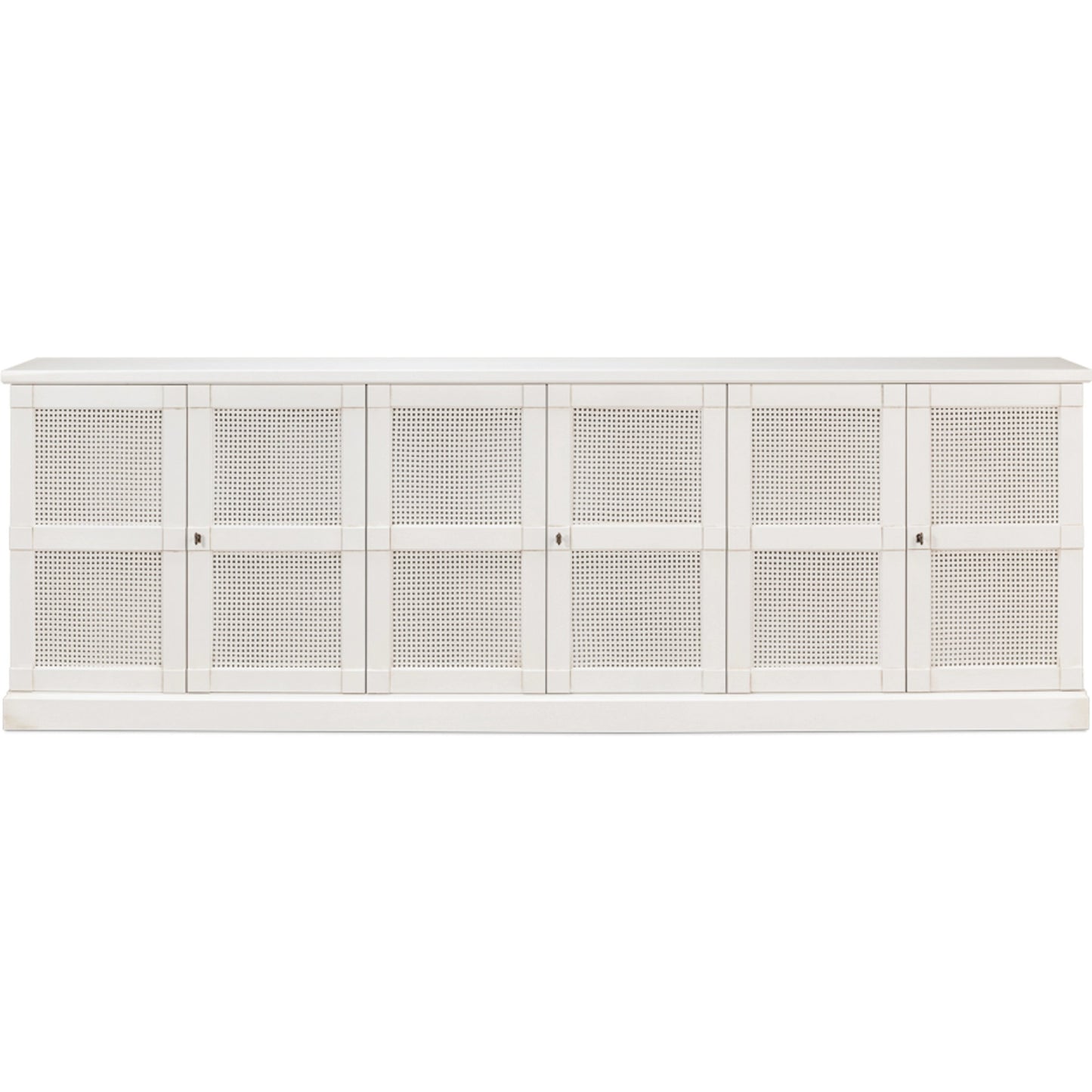 002 SI-1998649 | Additional Silo | Luciana Cane 6 Door Buffet by Sarreid Ltd. in cortina white. Made from pine in a modern style.