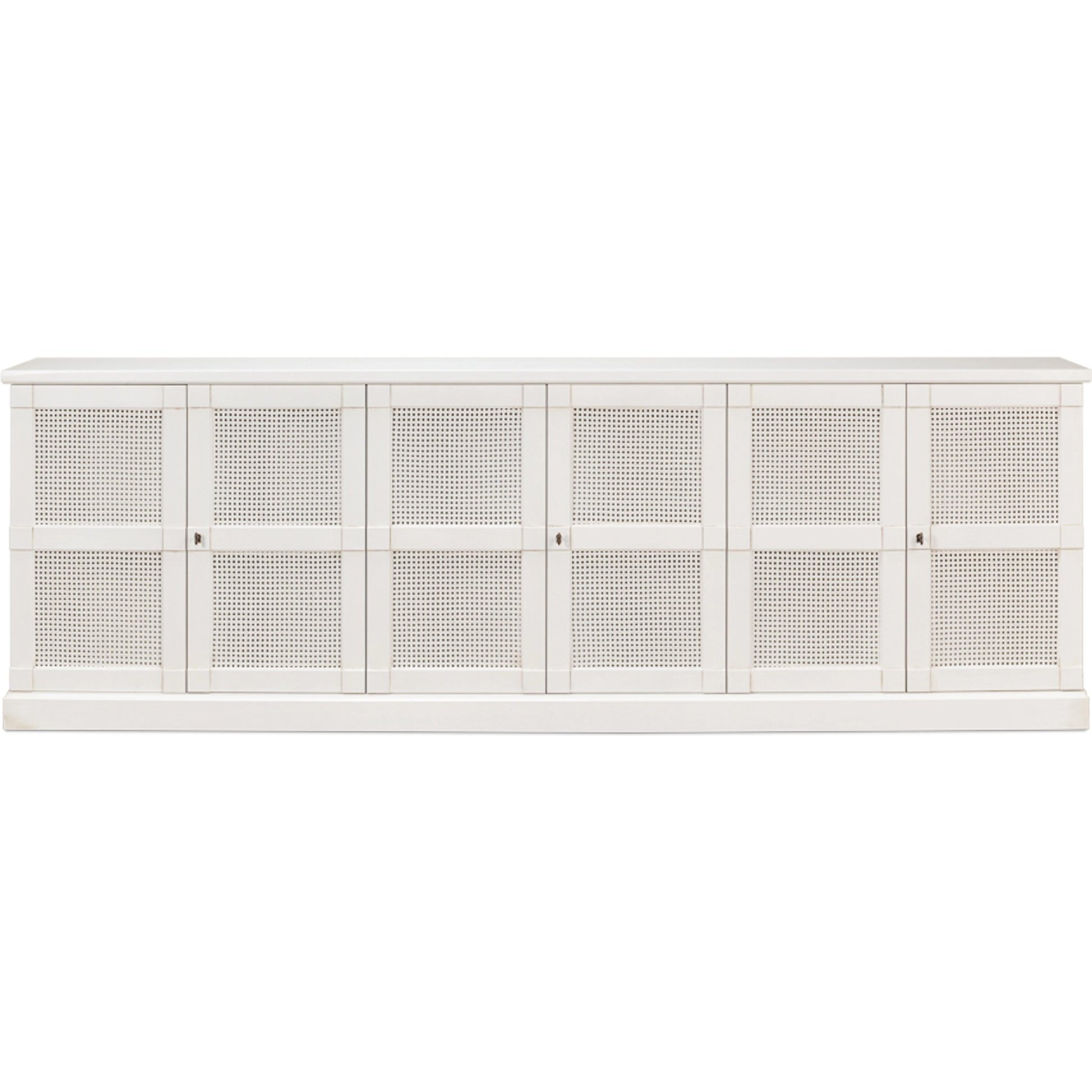 Luciana Cane 6 Door Buffet by Sarreid Ltd. in cortina white. Made from pine in a modern style.