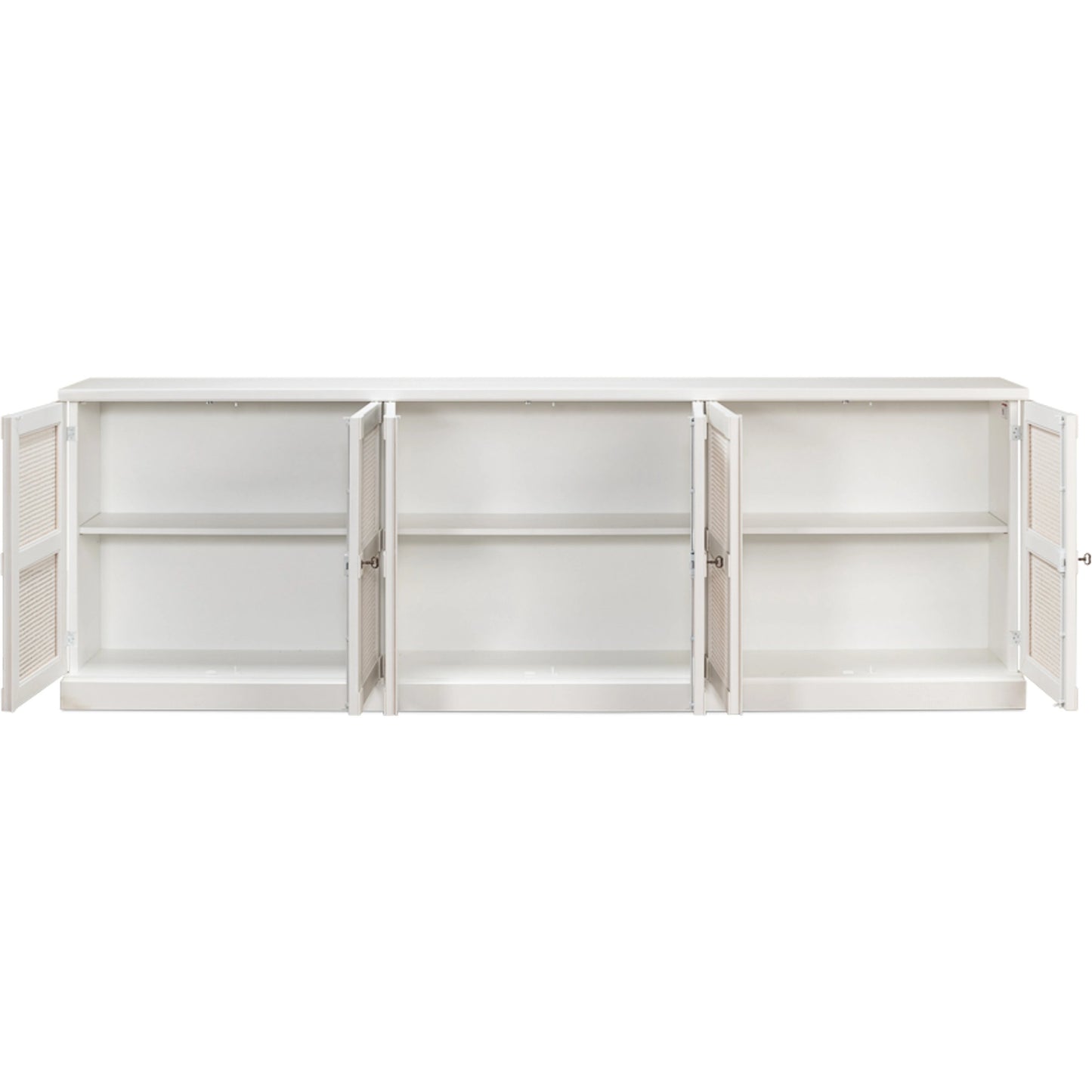 004 SI-1998649 | Additional Silo | Luciana Cane 6 Door Buffet by Sarreid Ltd. in cortina white. Made from pine in a modern style.
