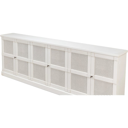 Luciana Cane 6 Door Buffet by Sarreid Ltd. in cortina white. Made from pine in a modern style.