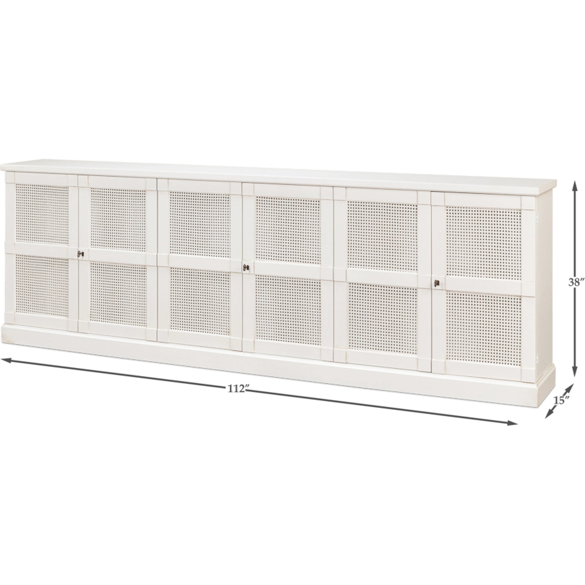 Luciana Cane 6 Door Buffet by Sarreid Ltd. in cortina white. Made from pine in a modern style.