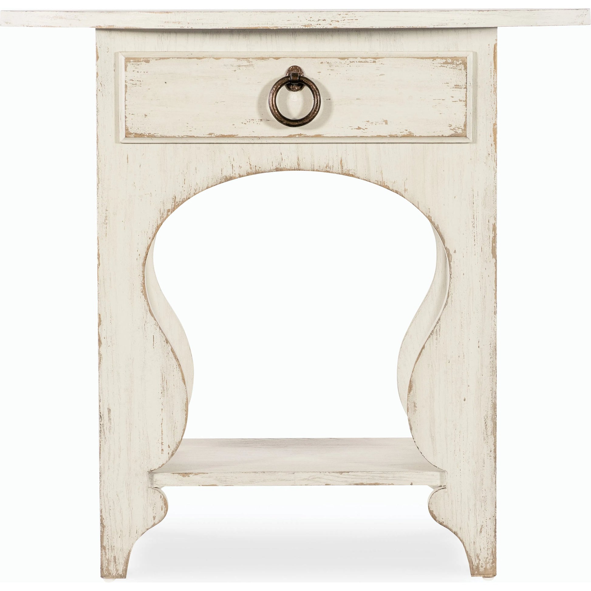Americana One-Drawer Oval Nightstand by Hooker Furniture. Made from oak veneers in a modern style.