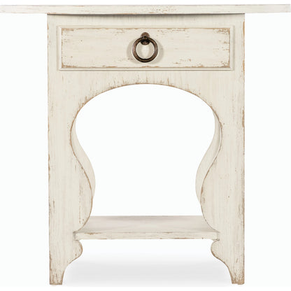 Americana One-Drawer Oval Nightstand by Hooker Furniture. Made from oak veneers in a modern style.