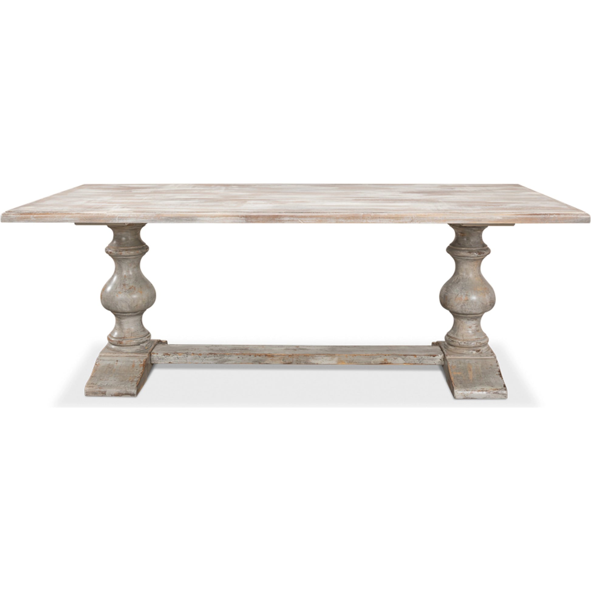 Lionisio 84" Trestle Dining Table by Sarreid Ltd.. Made from solid poplar veneered top in a traditional style.