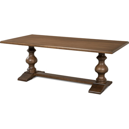 Lionisio 84" Trestle Dining Table by Sarreid Ltd.. Made from solid poplar veneered top in a traditional style.