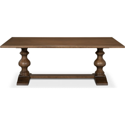 Lionisio 84" Trestle Dining Table by Sarreid Ltd.. Made from solid poplar veneered top in a traditional style.