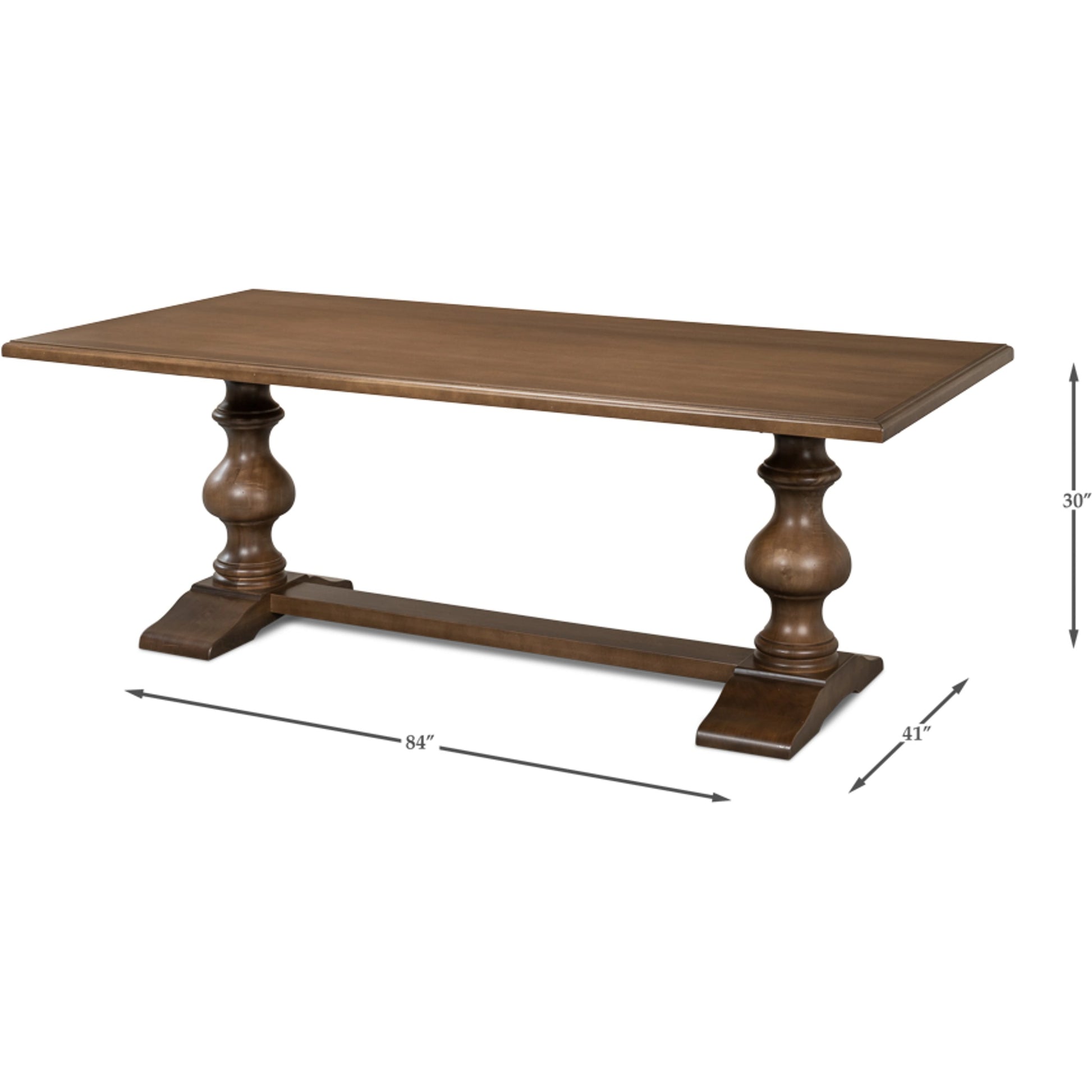 Lionisio 84" Trestle Dining Table by Sarreid Ltd.. Made from solid poplar veneered top in a traditional style.