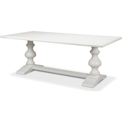 Lionisio 84" Trestle Dining Table by Sarreid Ltd.. Made from solid poplar veneered top in a traditional style.