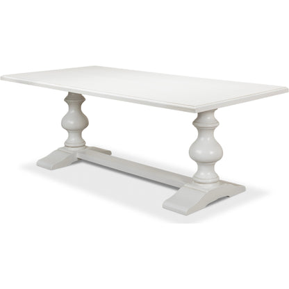 Lionisio 84" Trestle Dining Table by Sarreid Ltd.. Made from solid poplar veneered top in a traditional style.