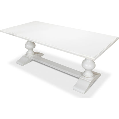 Lionisio 84" Trestle Dining Table by Sarreid Ltd.. Made from solid poplar veneered top in a traditional style.