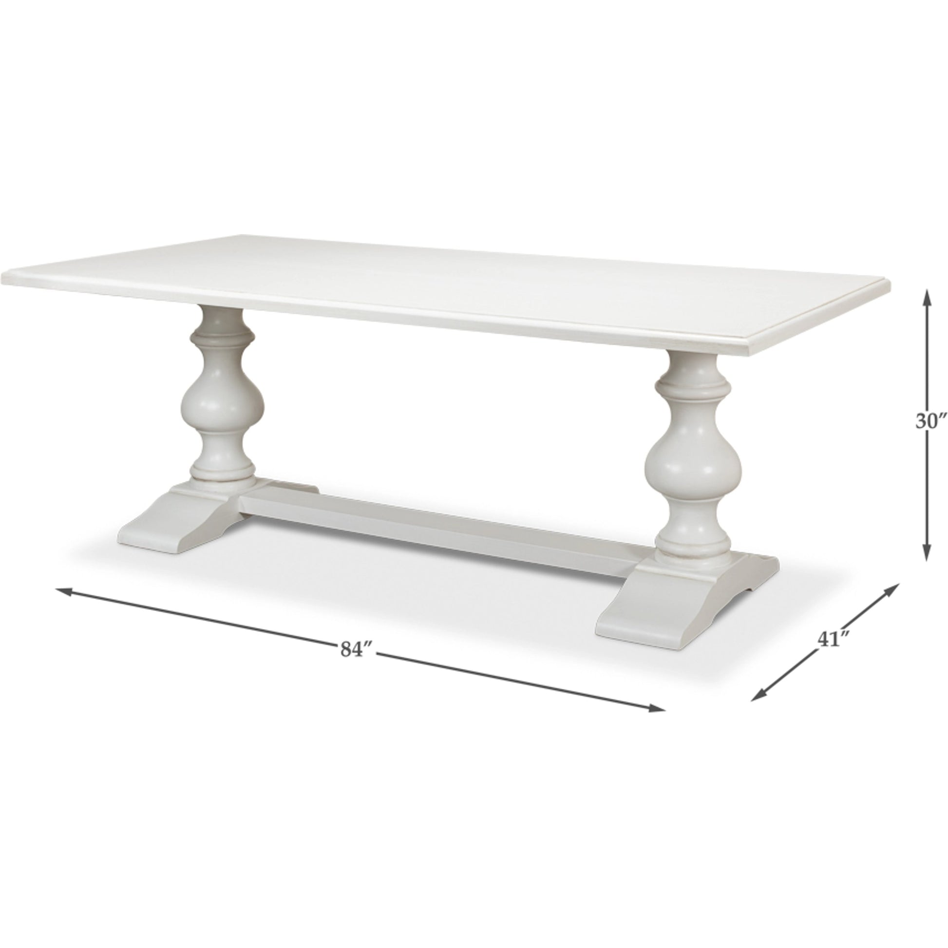 Lionisio 84" Trestle Dining Table by Sarreid Ltd.. Made from solid poplar veneered top in a traditional style.