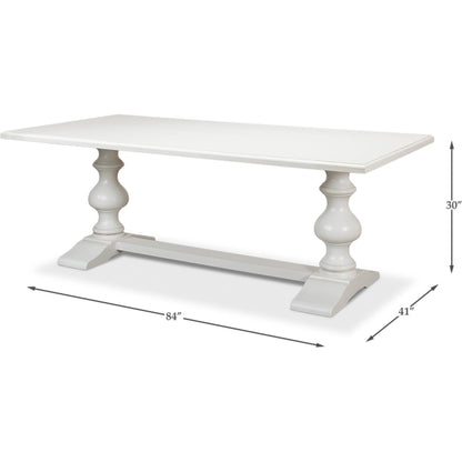 Lionisio 84" Trestle Dining Table by Sarreid Ltd.. Made from solid poplar veneered top in a traditional style.