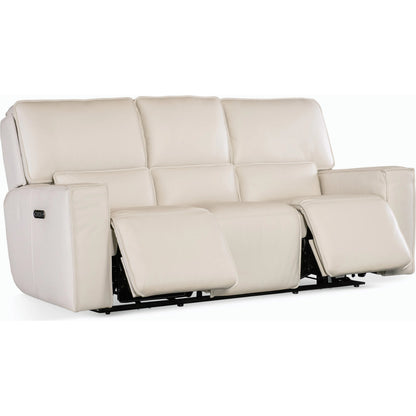 Miles Zero Gravity Power Sofa w/ Power Headrest by Hooker Furniture. Made from leather in a modern style.