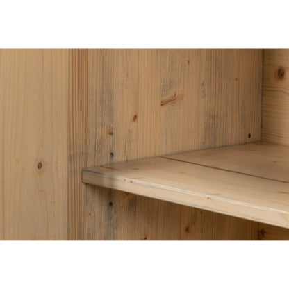 Crested Wall Cabinet by Sarreid Ltd.. Made from solid pine, 4 adjustable shelves in a unique style.