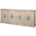 Crested Wall Cabinet by Sarreid Ltd.. Made from solid pine, 4 adjustable shelves in a unique style.