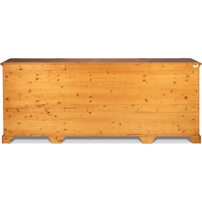 Crested Wall Cabinet by Sarreid Ltd.. Made from solid pine, 4 adjustable shelves in a cottage & farmhouse style.