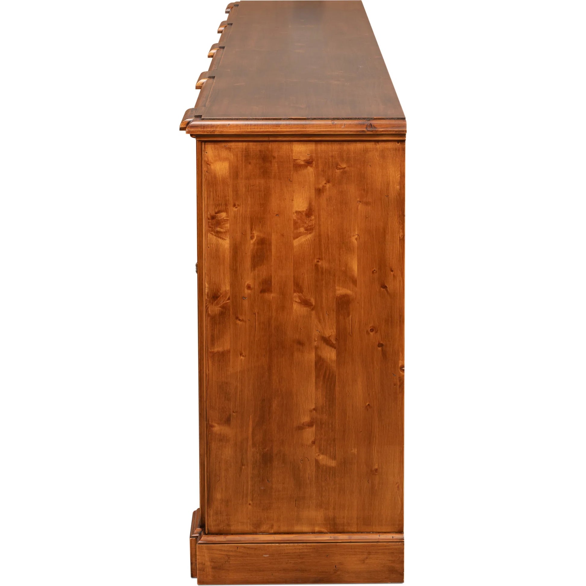 Crested Wall Cabinet by Sarreid Ltd.. Made from solid pine, 4 adjustable shelves in a unique style.