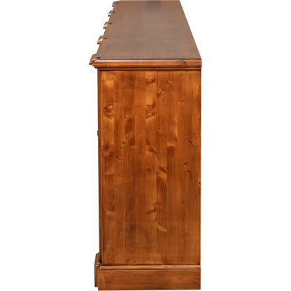 Crested Wall Cabinet by Sarreid Ltd.. Made from solid pine, 4 adjustable shelves in a unique style.
