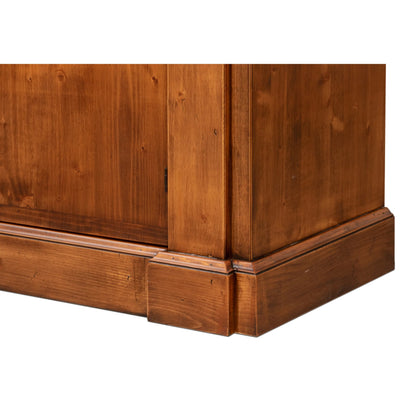 Crested Wall Cabinet by Sarreid Ltd.. Made from solid pine, 4 adjustable shelves in a unique style.