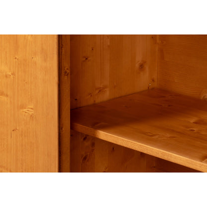 Crested Wall Cabinet by Sarreid Ltd.. Made from solid pine, 4 adjustable shelves in a unique style.