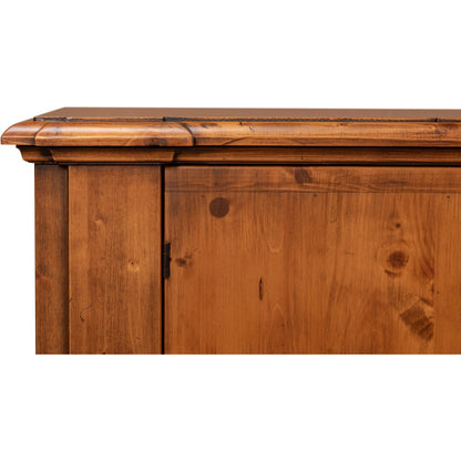 Crested Wall Cabinet by Sarreid Ltd.. Made from solid pine, 4 adjustable shelves in a cottage & farmhouse style.