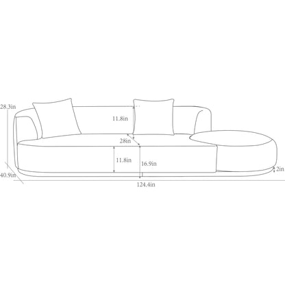 Cielo Sofa by Pasargad Home in beige. Made from polyester fabric in a modern style.