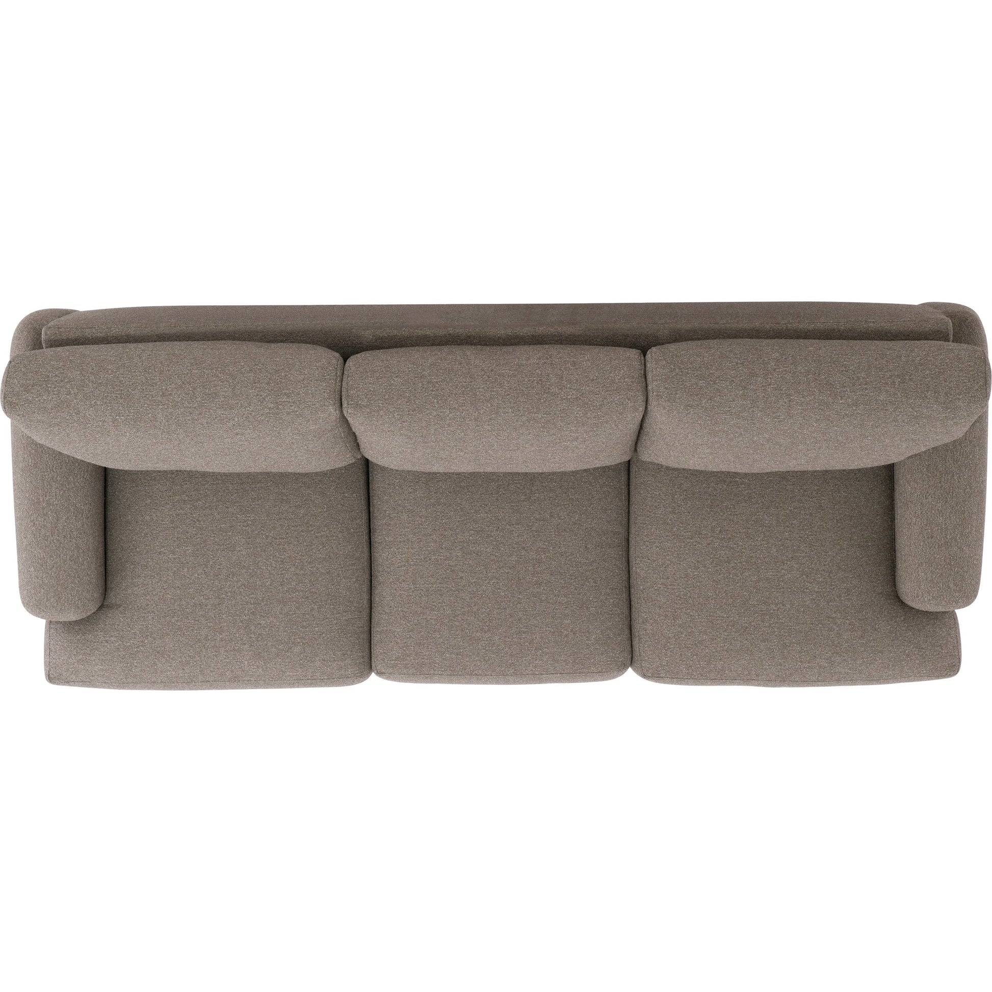Cameron Fabric Sofa by Bernhardt in brown. Made from fabric, polyfoam core, virgin polyester fibers, waterfowl feathers, waterfowl down in a transitional style.