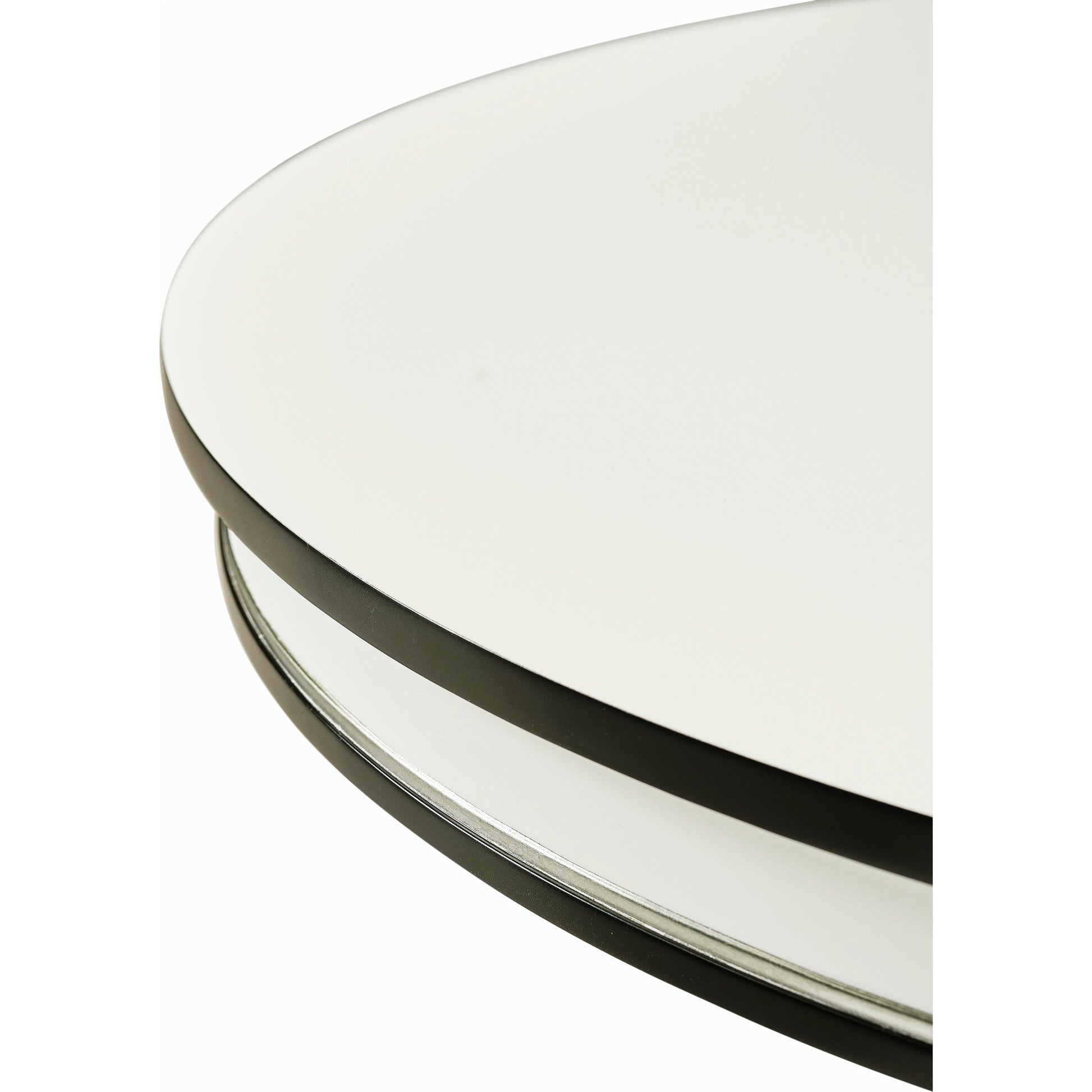 Reimagined Dipole 48" Biedermeier Breakfast Table by Jonathan Charles in lacquered black. Made from acacia in a modern style.