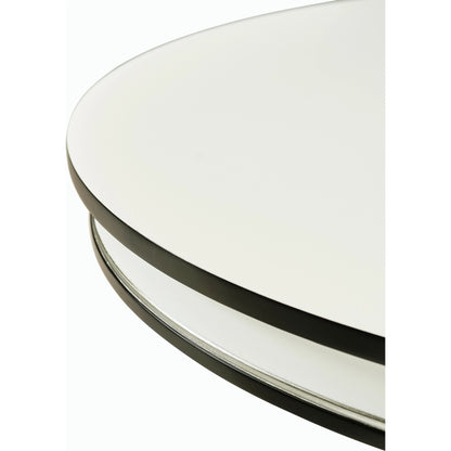 Reimagined Dipole 48" Biedermeier Breakfast Table by Jonathan Charles in lacquered black. Made from acacia in a modern style.