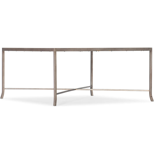 Lapilli Cocktail Table by Hooker Furniture in silver. Made from metal, stone veneer in a modern style.